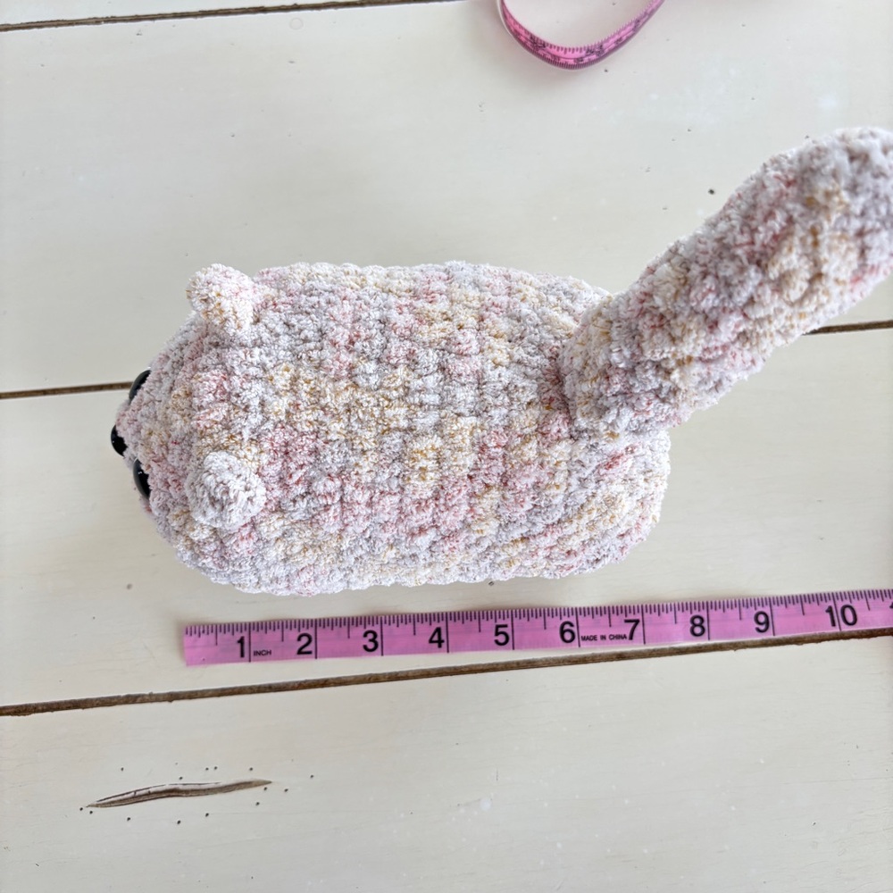 Crochet Cat Plush Yellow Tabby Handmade Amigurumi Unique Cute Loaf Cat - Picture 7 of 7